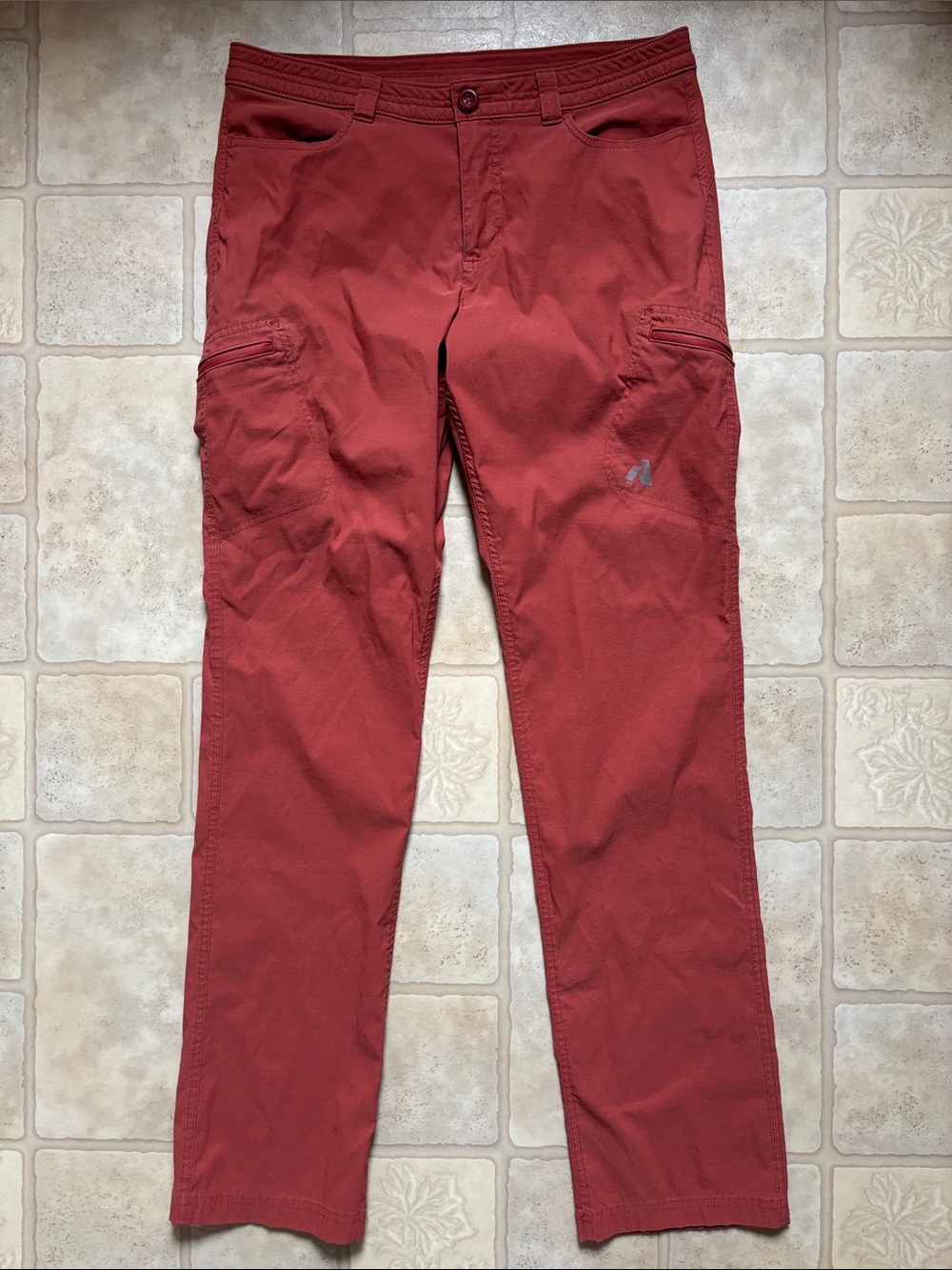Eddie Bauer Pants Womens Rust First Ascent Straight Leg Zip Pockets 12 Tall T12